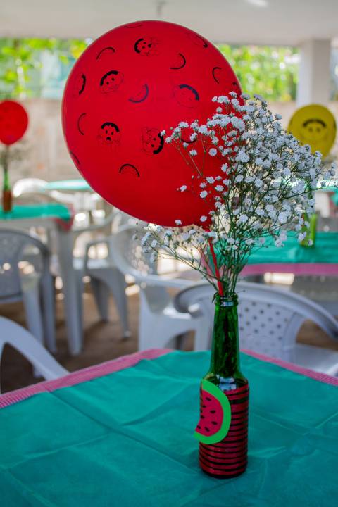 ideias para centro de mesa, tema Mônica'