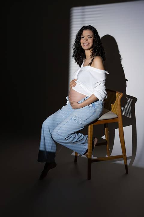 Ensaio gestante em estúdio - Ipatinga - Damille Barros Fotografia'