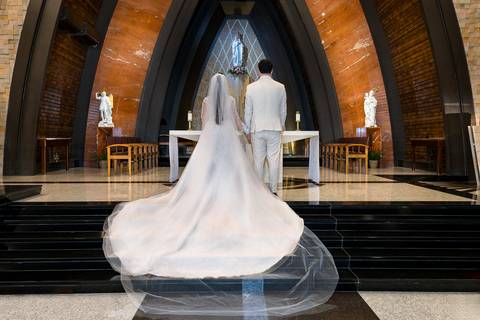 ensaio dos noivos na igreja, Casamento Mirela e Felipe, A3 Photo, fotógrafo de casamento, Alphaville, Igreja Nossa Senhora de Lourdes, Espaço Savana, fotos de casamento, fotografia profissional, amor em imagens, casamento inesquecível'