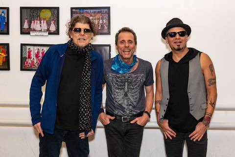 Fotografia de evento corporativo do aniversário do Alphaville Tênis Clube ATC 42 anos, foto banda Titãs Branco Mello, Sérgio Britto e Tony Belloto'