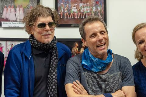 Fotografia de evento corporativo do aniversário do Alphaville Tênis Clube ATC 42 anos, foto banda Titãs Branco Mello, Sérgio Britto e Tony Belloto'