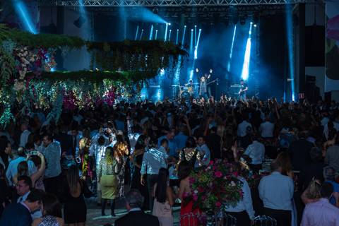 Fotografia de evento corporativo do aniversário do Alphaville Tênis Clube ATC 42 anos banda Titãs Branco Mello, Sérgio Britto e Tony Belloto'