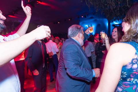 Fotografia de evento corporativo do aniversário do Alphaville Tênis Clube ATC 42 anos banda Titãs Branco Mello, Sérgio Britto e Tony Belloto'