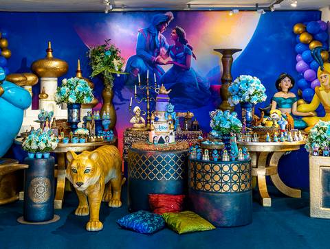 foto aniversario infantil no buffet Espaço Villa 18 em Alphaville. Decoração Aladim. buffet infantil alphaville. foto aniversário infantil em alphaville.'