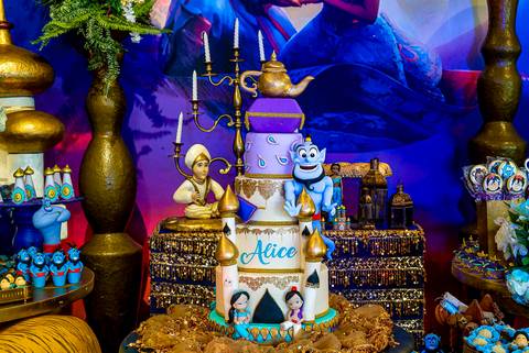 foto aniversario infantil no buffet Espaço Villa 18 em Alphaville. Decoração Aladim. buffet infantil alphaville. foto aniversário infantil em alphaville.'