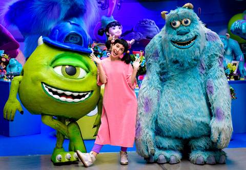 Espaço Lá Vem o Sol, foto do aniversário infantil no buffet Espaço Lá Vem o Sol Alphaville com os personagens de Monstros SA Boo Mike Sullivan, foto aniversário infantil alphaville, espaço Lá Vem o Sol Alphaville'