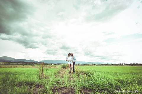 Ensaio fotográfico no campo'