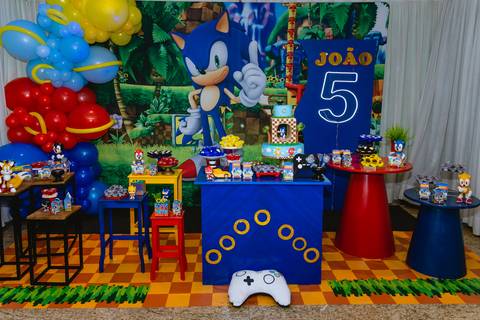 Decoração festa infantil sonic'