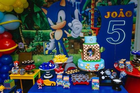 Decoração festa infantil sonic'