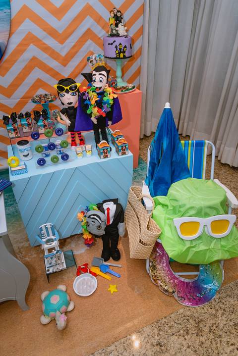 Decoração festa infantil Drácula e halloween'