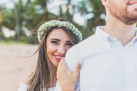 foto noiva coroa de flores'