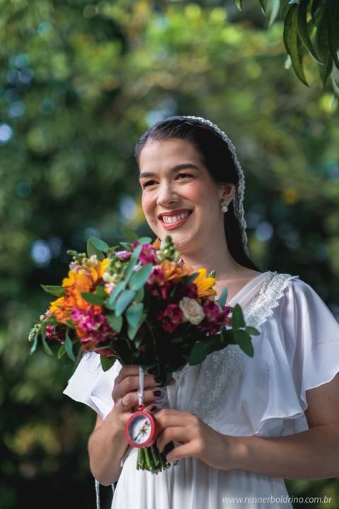 retrato da noiva sorrindo'