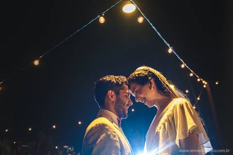 retrato dos noivos na recepção'