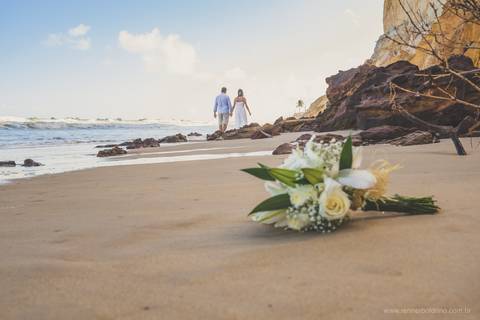 buque de noiva praia'