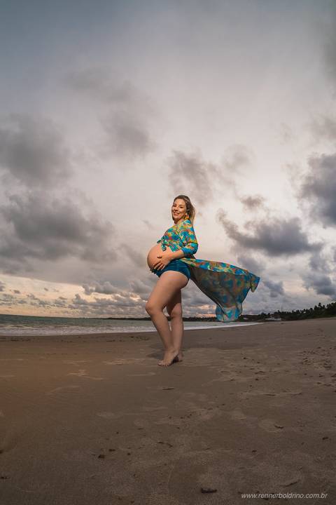 gestante praia'