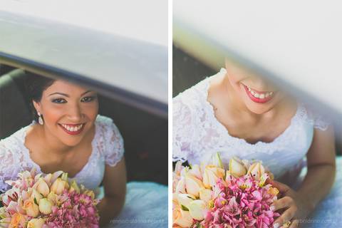 noiva no carro'