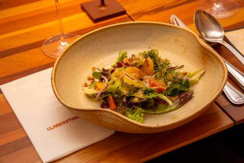 Seleção de pratos gourmet e finger foods servidos no evento Westwing com influenciadores digitais no Clandestina Restaurante em São Paulo, evidenciando a curadoria gastronômica exclusiva e o requinte do banquete.'