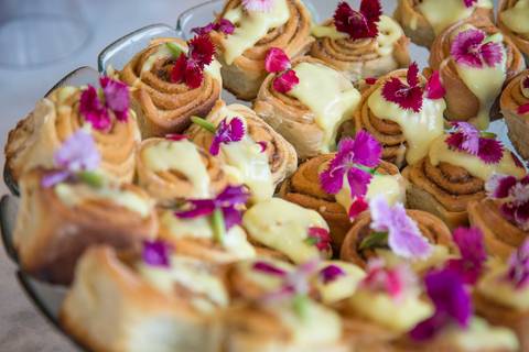 Plano fechado em variedade de petiscos gourmet, servidos na inauguração do Instituto do Protagonismo Feminino.'