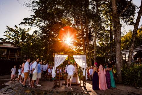 cerimônia de casamento na praia'