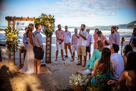 cerimônia de casamento na praia'