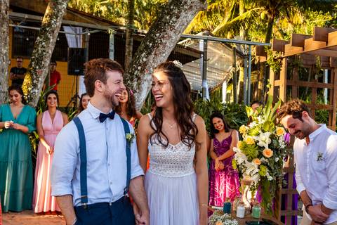 cerimônia de casamento na praia'