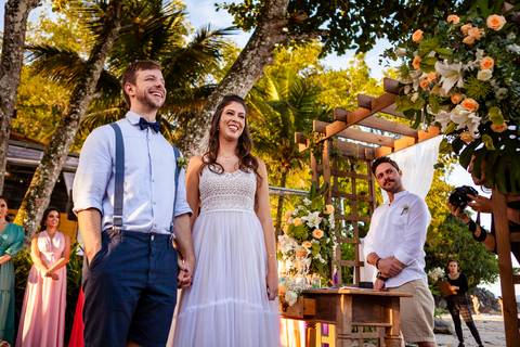 cerimônia de casamento na praia'