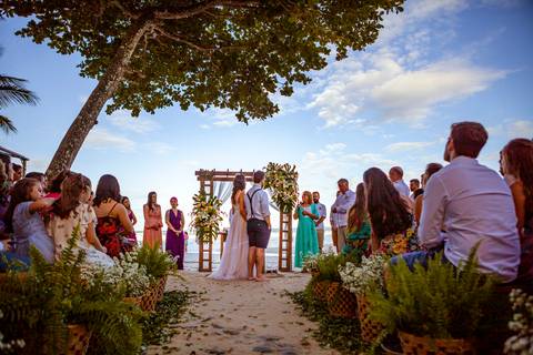 cerimônia de casamento na praia'