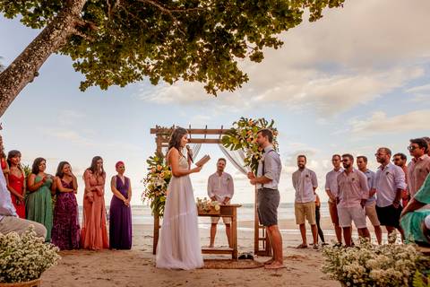 cerimônia de casamento na praia'