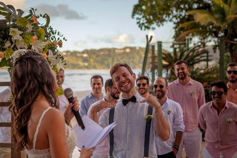 cerimônia de casamento na praia'