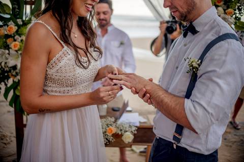 troca das alianças'