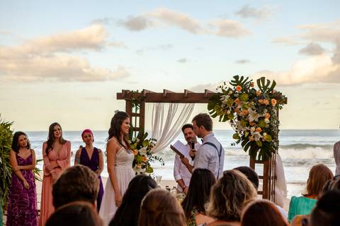 cerimônia de casamento na praia'