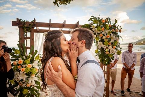 cerimônia de casamento na praia'