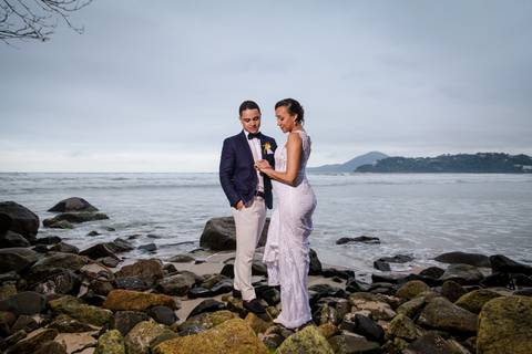 Cerimônia na praia, ensaio'