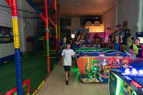 Visão geral do espaço da festa'