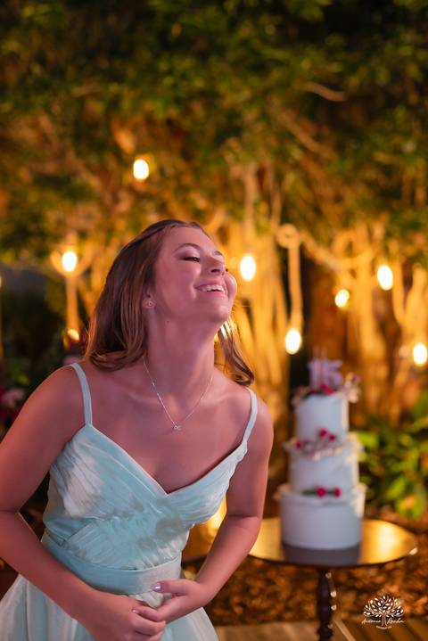 vestido de 15 anos - espaço vida - os saraivas - banda retroverso - flores'