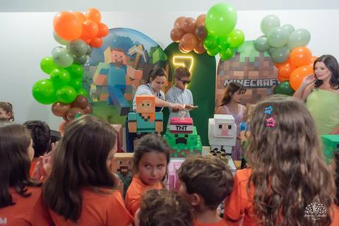 fotógrafo de aniversário infantil - fotografia infantil - festa de 7 anos - Cliff Kids - fotógrafo em Pelotas - fotografia de festa infantil - fotos espontâneas - fotografia de família - aniversário infantil RS - Minecraft - escola mario quintana'