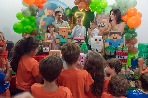 fotógrafo de aniversário infantil - fotografia infantil - festa de 7 anos - Cliff Kids - fotógrafo em Pelotas - fotografia de festa infantil - fotos espontâneas - fotografia de família - aniversário infantil RS - Minecraft - escola mario quintana'