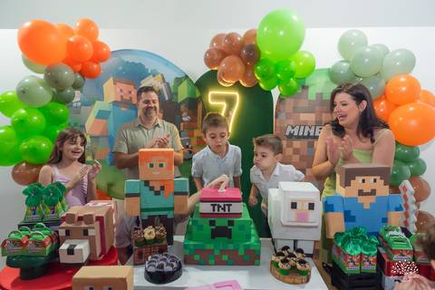fotógrafo de aniversário infantil - fotografia infantil - festa de 7 anos - Cliff Kids - fotógrafo em Pelotas - fotografia de festa infantil - fotos espontâneas - fotografia de família - aniversário infantil RS - Minecraft - escola mario quintana'