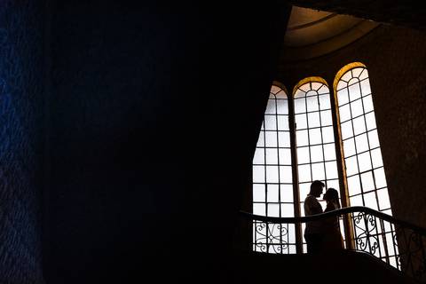 silhueta ensaio com noivos no parana'