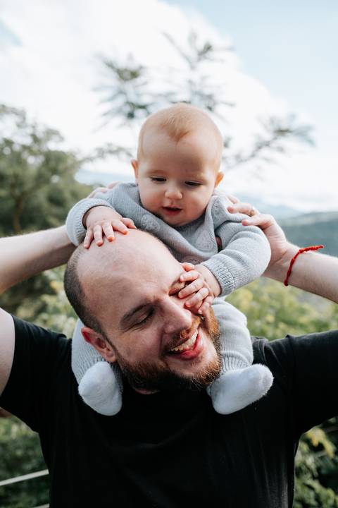 retrato criativo pai e filho'