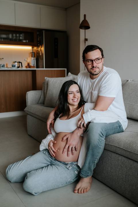 fotos de grávida em casa'