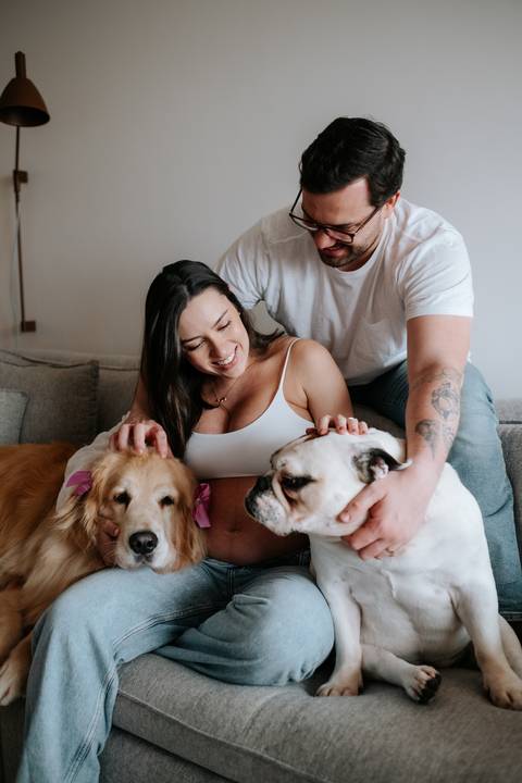 ensaio para gestante em casa'