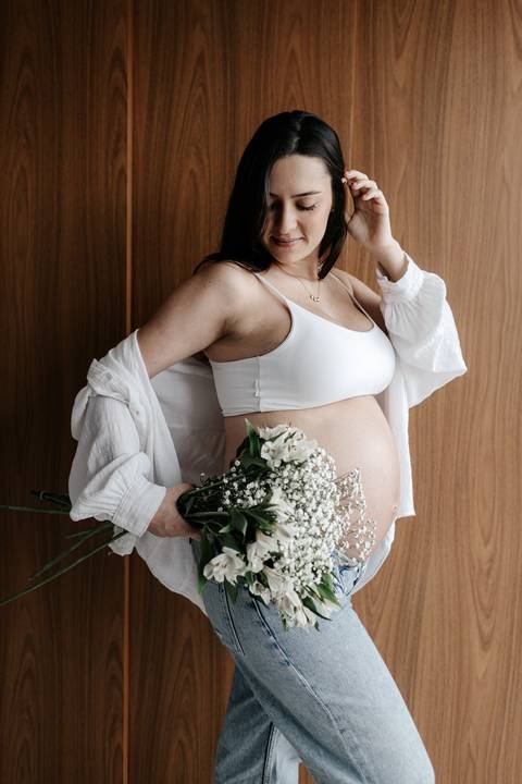 ideias de fotos para gestante em casa'