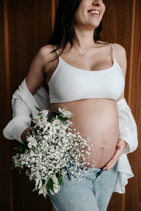 ensaio gestante em casa'