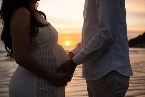 ensaio gestante na praia'