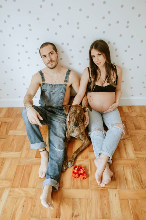 ensaio gestante em casa simples
'