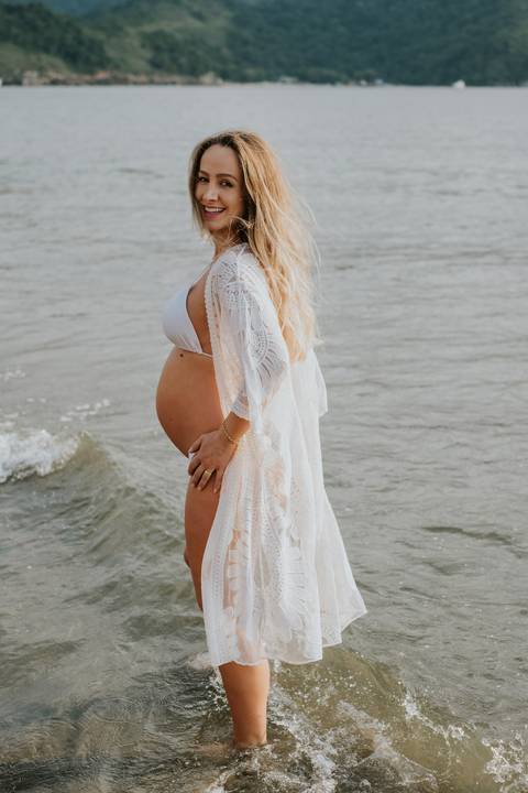 ensaio gestante por do sol de santos
'