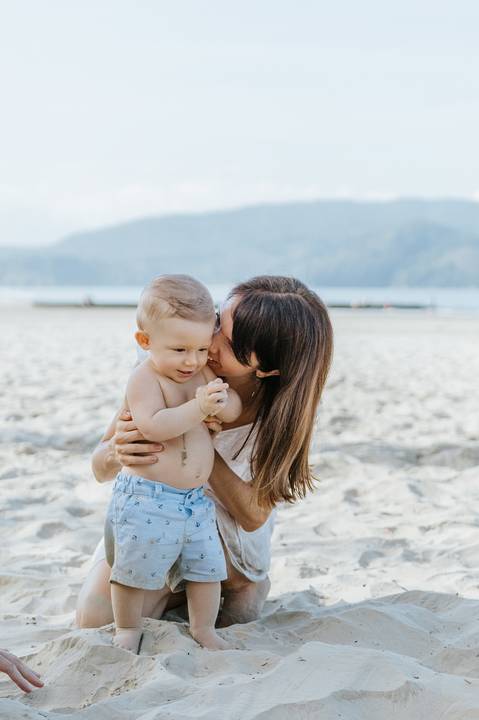 fotos de bebê na praia sp'