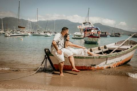 casal na jangada'