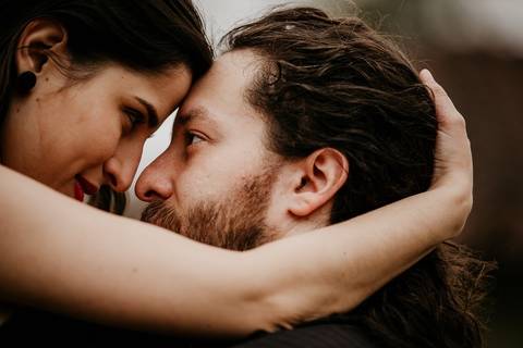 olhares no ensaio prewedding'